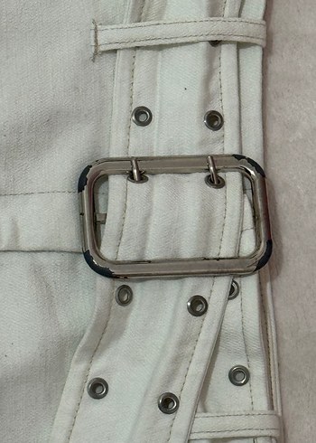 y2k Gümüş Kemerli Mini Etek - Görsel 3