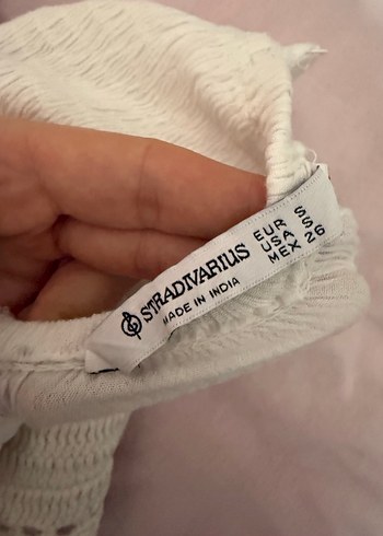 Stradivarius V Yaka Dantel Detaylı Bohem Midi Elbise - Görsel 3