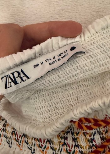 Zara nakışlı pileli etek - Görsel 4