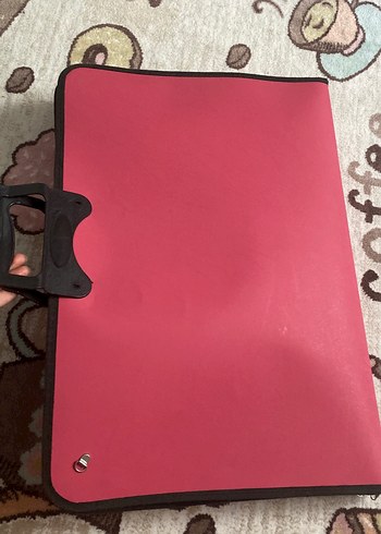 Fermuarlı Pembe Deri Kadın Evrak Çantası