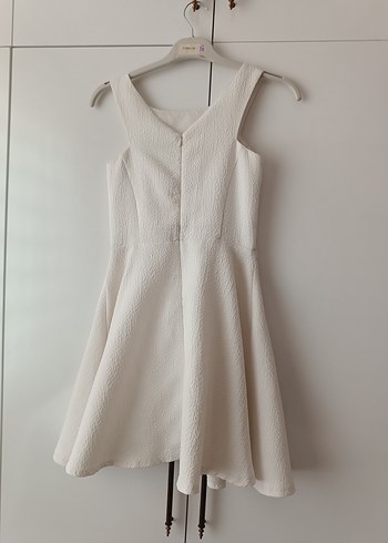 LC Waikiki Klasik Beyaz Midi Elbise