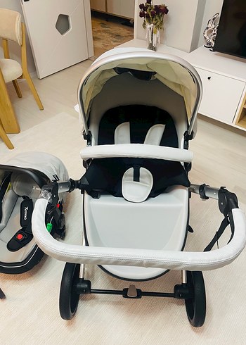 Yoyko Capsule Egg Travel Sistem Bebek Arabası Gri Silver - Görsel 4