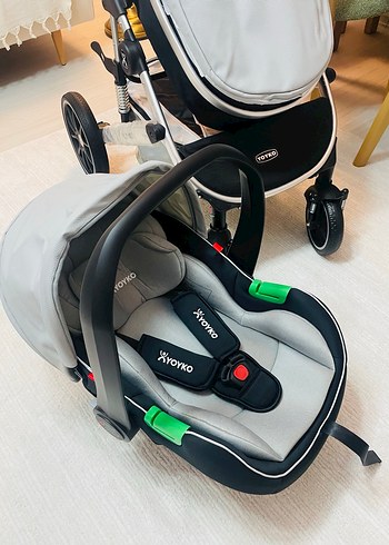 Yoyko Capsule Egg Travel Sistem Bebek Arabası Gri Silver - Görsel 2