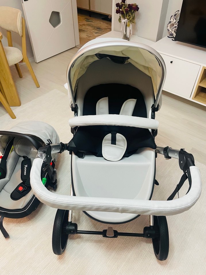 Yoyko Capsule Egg Travel Sistem Bebek Arabası Gri Silver - Görsel 4
