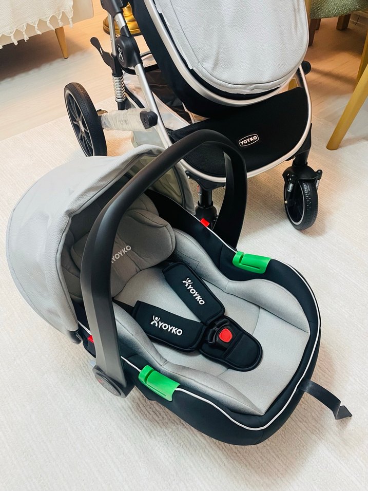 Yoyko Capsule Egg Travel Sistem Bebek Arabası Gri Silver - Görsel 2