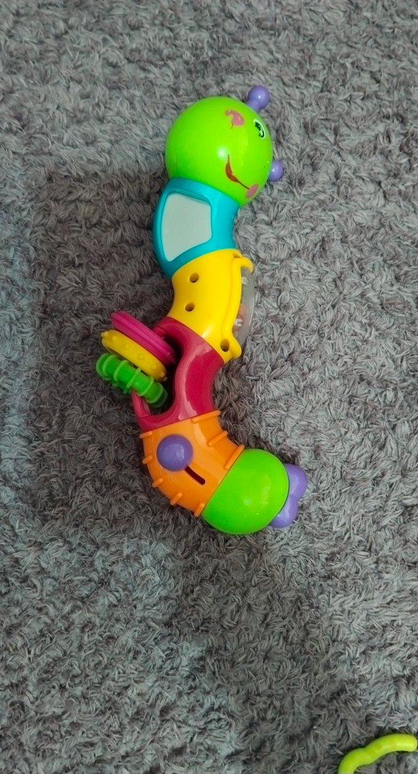 Gri Tavşan Diş Kaşıyıcı ve Renkli Tırtıl Çıngırak - Görsel 3