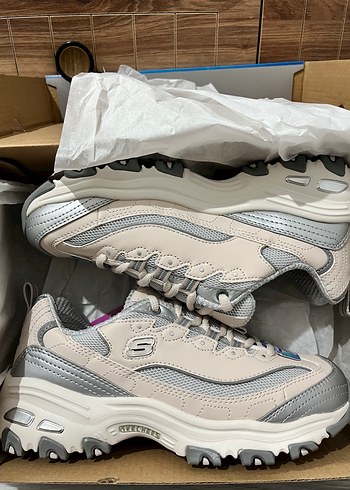 36,5 Beden Skechers Kadın Pudra/Gri Günlük Ayakkabı