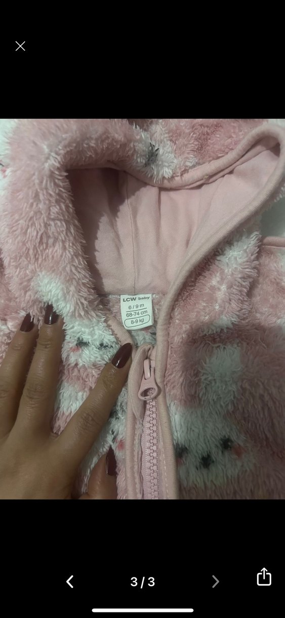 Kız Bebek Kapüşonlu Pembe Kürklü Takım - Görsel 3