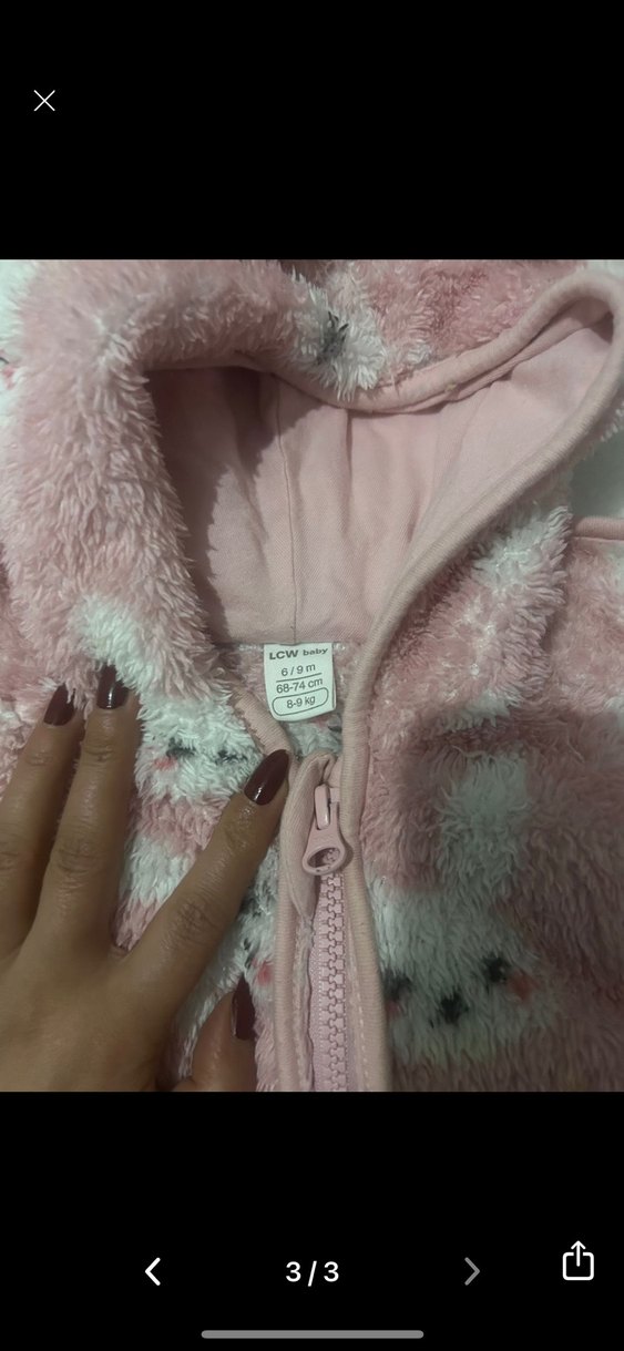 Kız Bebek Kapüşonlu Pembe Kürklü Takım - Görsel 4