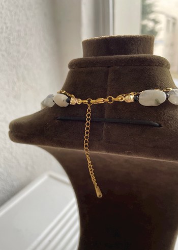 Aytaşı ve çelik ikili Ay Kolye - Görsel 4