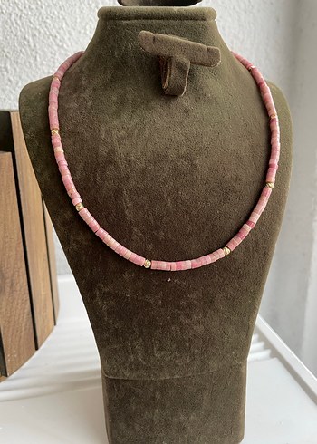 Pembe opal doğaltaş Kolye - Görsel 2