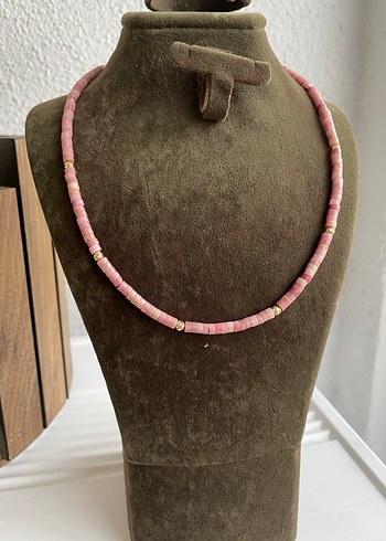 Pembe opal doğaltaş Kolye - Görsel 3