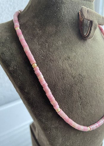 Pembe opal doğaltaş Kolye - Görsel 4