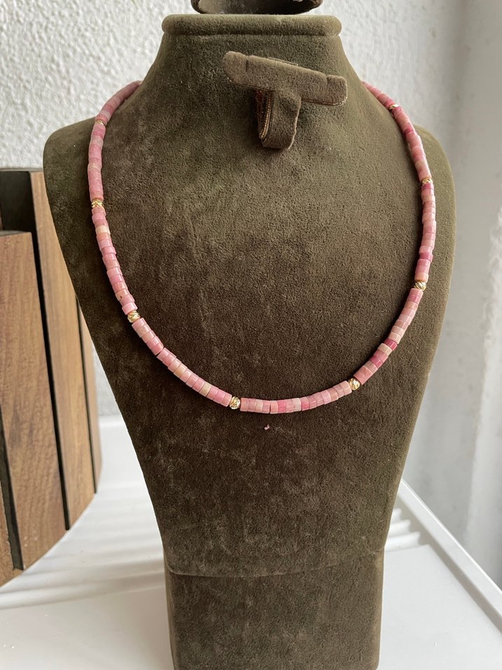 Pembe opal doğaltaş Kolye - Görsel 3