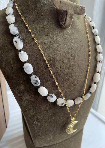 Lapis lazuli çelik ikili Kolye - Görsel 2