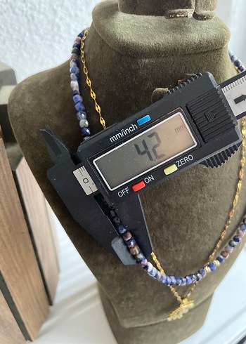 Lapis lazuli çelik ikili Kolye - Görsel 5