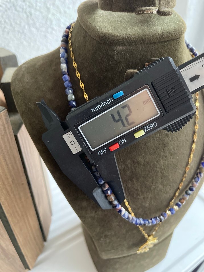 Lapis lazuli çelik ikili Kolye - Görsel 5