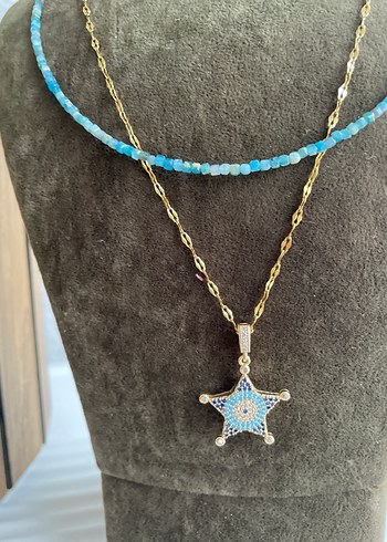 Apatit çelik ikili Kadın Kolye - Görsel 3