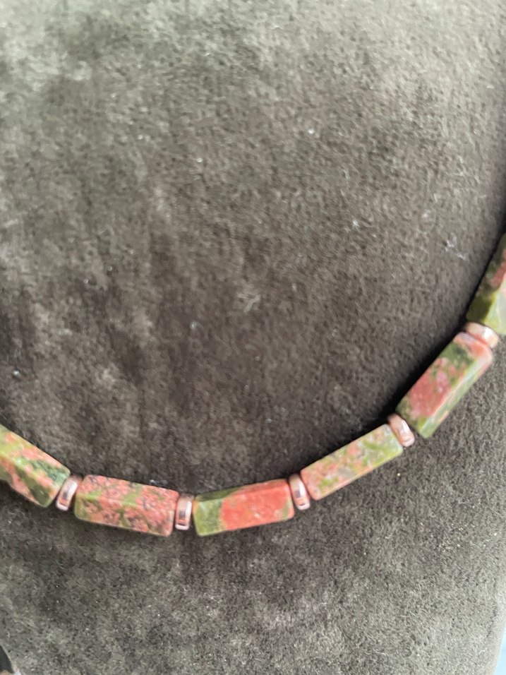 Unakit hematit doğaltaş kolye - Görsel 3