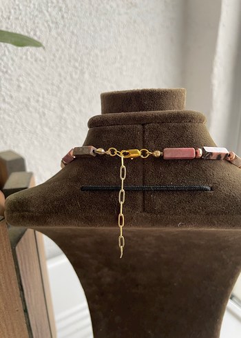 Rodonit hematit doğaltaş kolye - Görsel 5