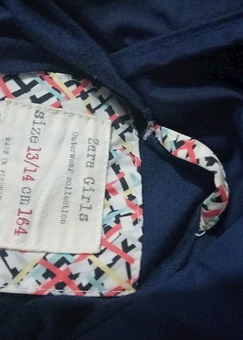 Zara Kadın Mavi Parlak Fermuarlı yagmurluk
