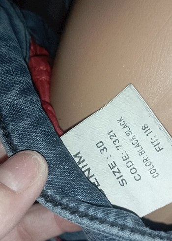 30 Beden mavi Renk Düğmeli Gri Mavi Denim Kadın Pantolon