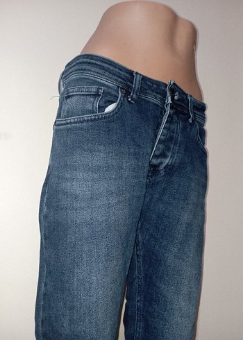 Zara Kadın Lacivert Denim Günlük Kot Pantolon