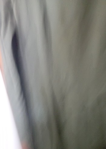 Zara Kadın Haki Uzun Kollu Pilili Keten Elbise