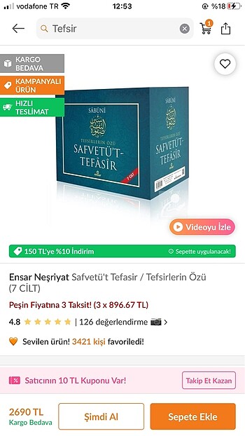  Ensar neşriyat Safvetüt Tefasir (7 cilt)