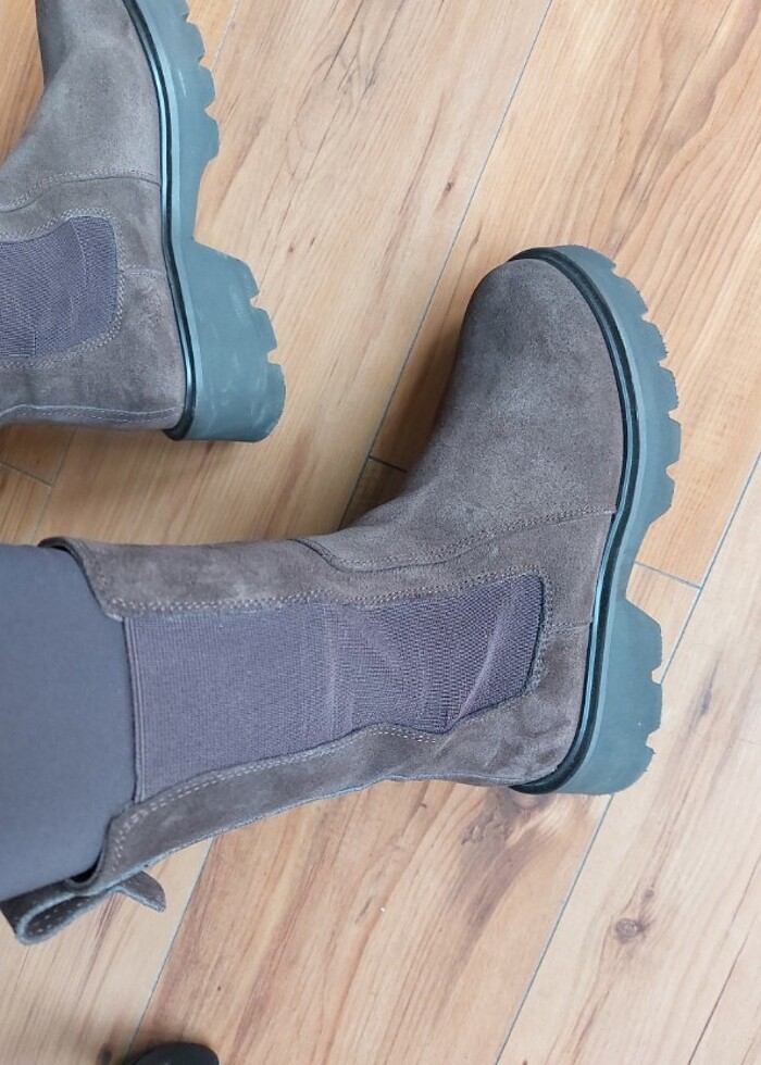 Kahverengi Gerçek Süet Bot  - Görsel 4