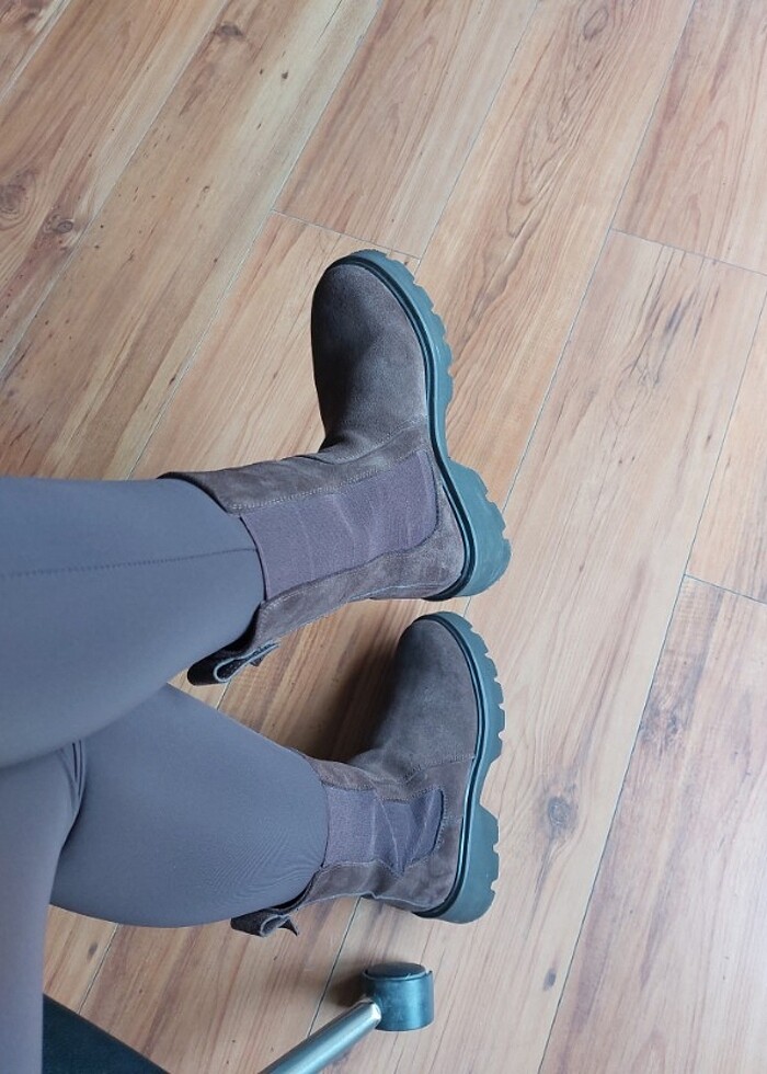 Kahverengi Gerçek Süet Bot  - Görsel 5