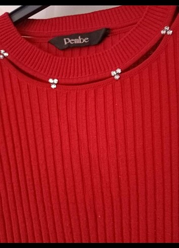 l Beden kırmızı Renk Triko bluz 