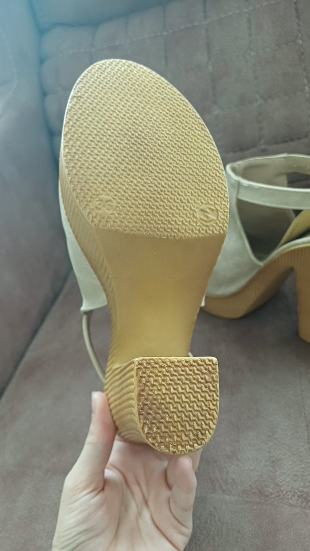 Bej Süet Kadın Platform Topuklu Ayakkabı - Görsel 4