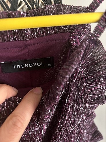 36 Beden mor Renk Trendyol ince mor elbise