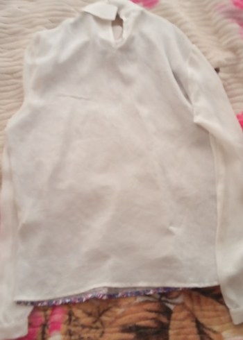 Mor Baskılı şifon Kadın Gömlek bluz - Görsel 3