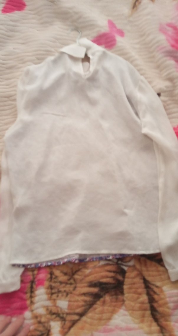 Mor Baskılı şifon Kadın Gömlek bluz - Görsel 3