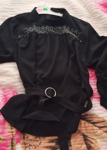 Siyah Boğazlı Triko Bluz - Görsel 3