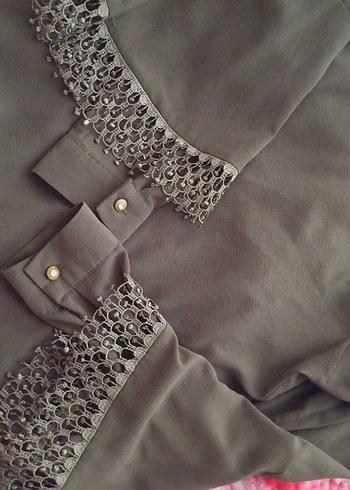 haki Uzun Kollu Yumuşak Kumaşlı Gömlek - Görsel 3