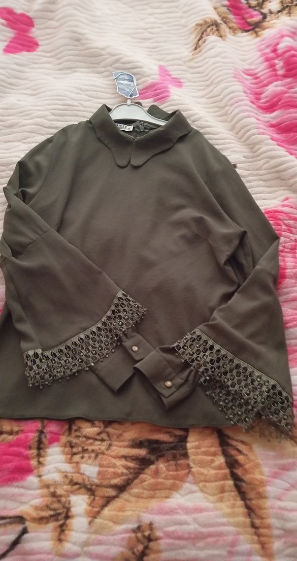 haki Uzun Kollu Yumuşak Kumaşlı Gömlek - Görsel 2