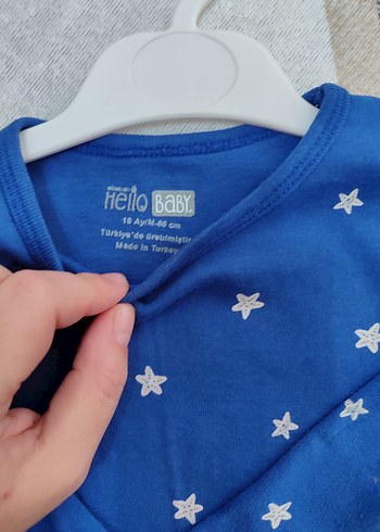 Uzun Kollu Mavi Bebek Body - Görsel 2