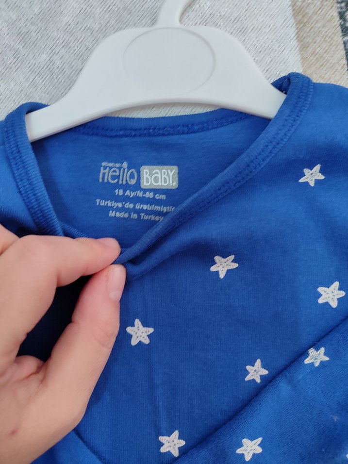 Uzun Kollu Mavi Bebek Body - Görsel 2