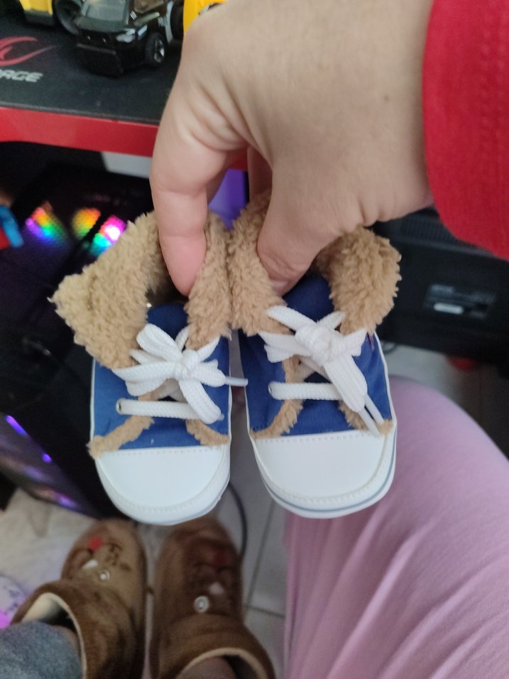 Mavi Bohem Tarz Bebek Botları Velcro - Görsel 2