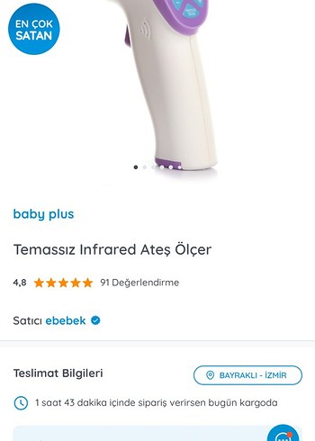 Baby Plus Temassız Ateş Ölçer Gri - Görsel 8