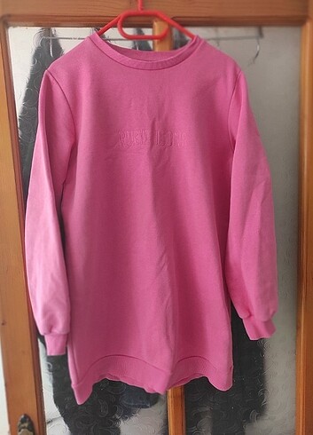 Pembe uzun tunik swit