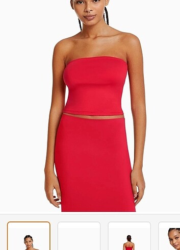 Bershka bandeau top crop