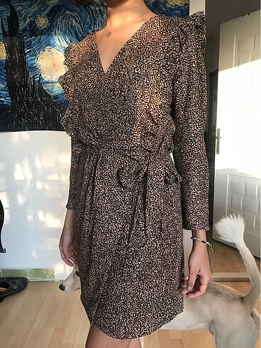 Etiketli Mango Leopar Elbise