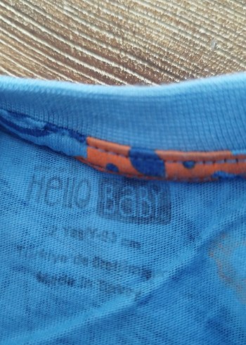 18-24 Ay Beden Mavi Baskılı Erkek Çocuk Tişörtü
