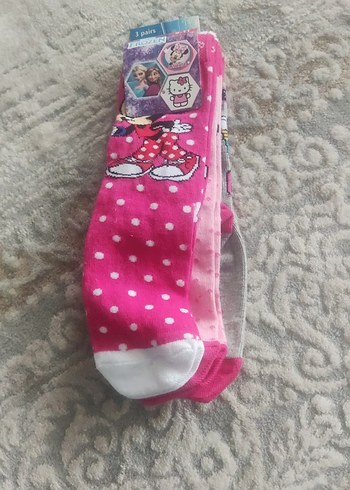 Kız Çocuk Renkli Baskılı Polar Çorap 3'lü