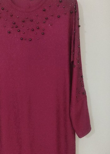 l Beden bordo Renk Bordo Uzun Kollu Triko Tunik