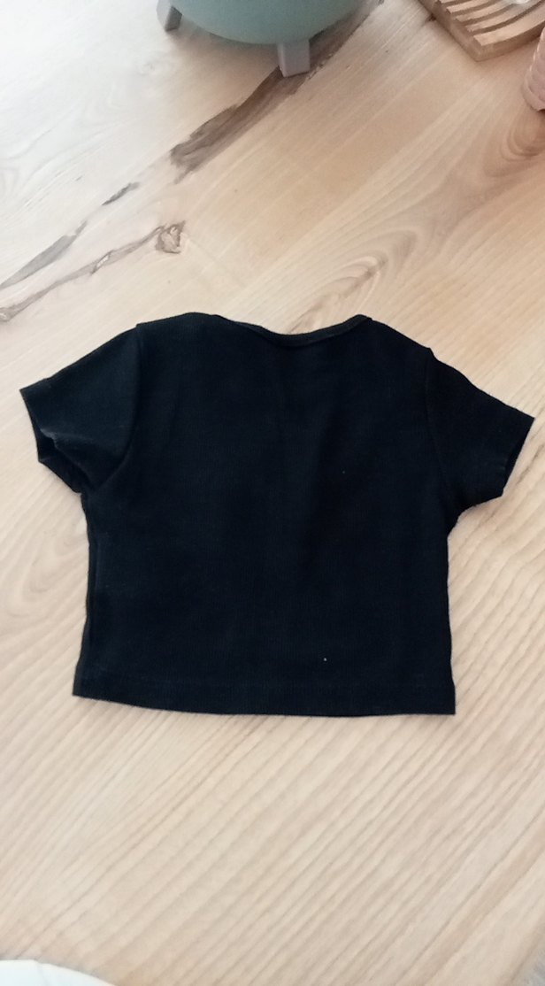 Kız Çocuk Siyah Kelebek Baskılı Goth Tişört - Görsel 4